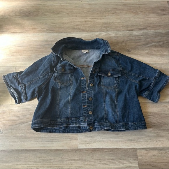 ONE WORLD stretch denim plus size cropped Jacket 3X - Picture 1 of 3